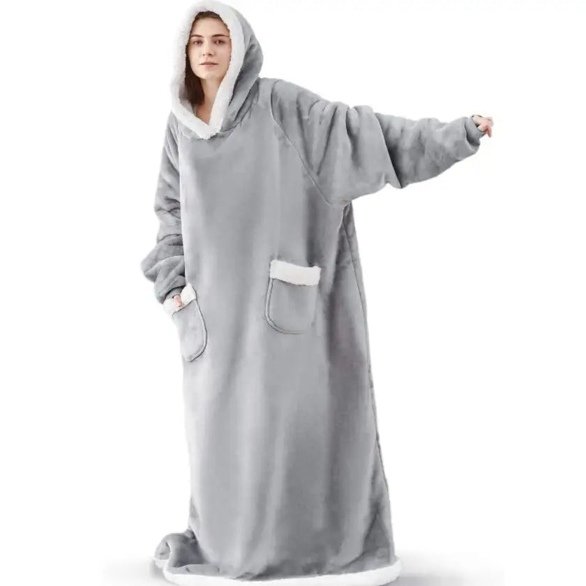 SleeveSnug - Oversized Flannel Blanket Sweatshirt