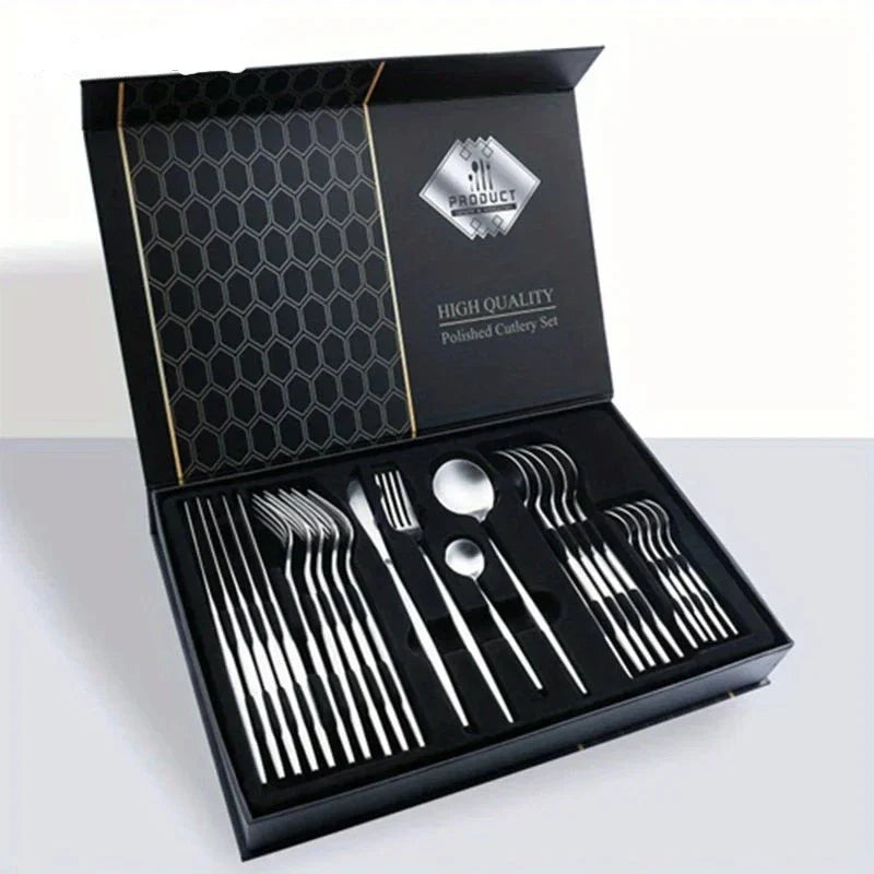 Donquist - 24-Piece Stainless Steel Flatware Set