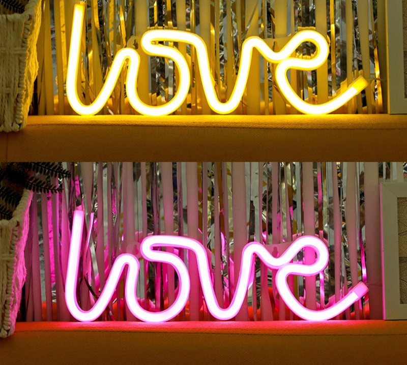 LoveGlow Neon Letters - Romantic LED Sign for Your Home Decor