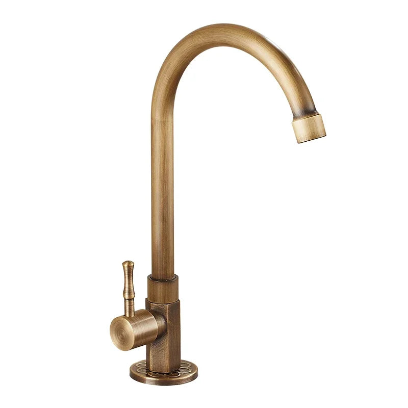 Faelund - Antique Brass Swan-Neck Faucet