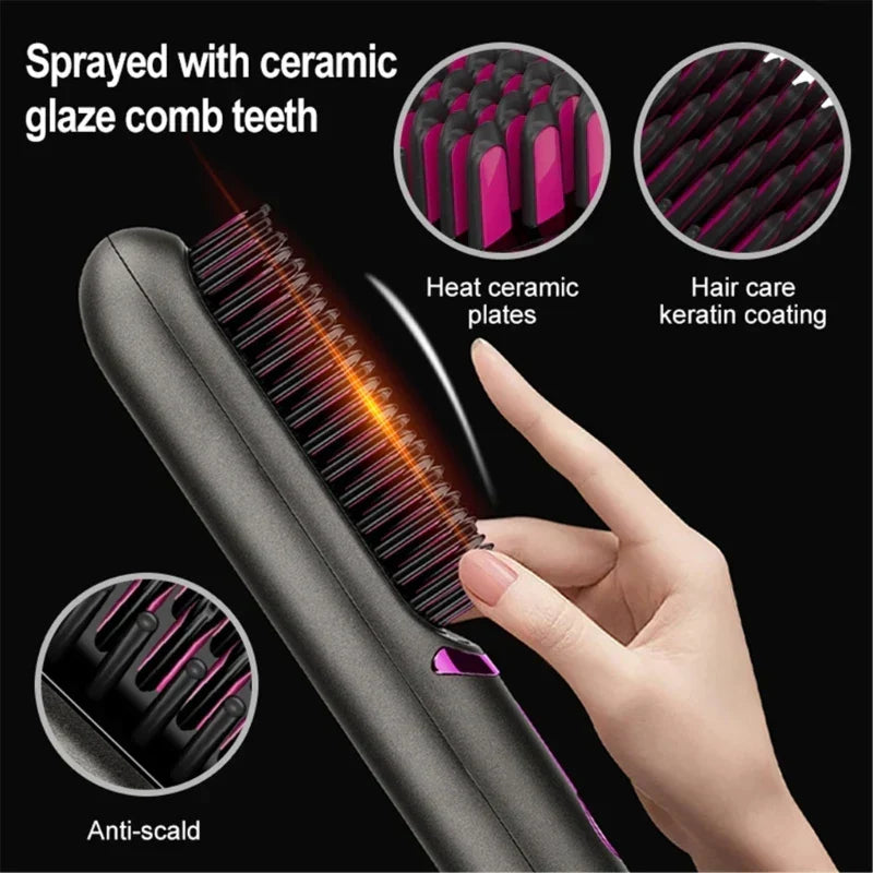 Tima Brush - Cordless Rechargeable Straightening Brush