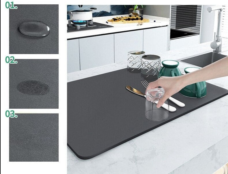 AbsorpTowel Mat - Non-Slip Ultra-Absorbent Dish Drying Mat