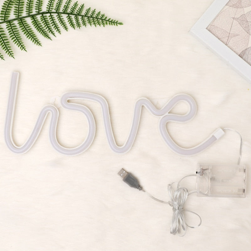 LoveGlow Neon Letters - Romantic LED Sign for Your Home Decor