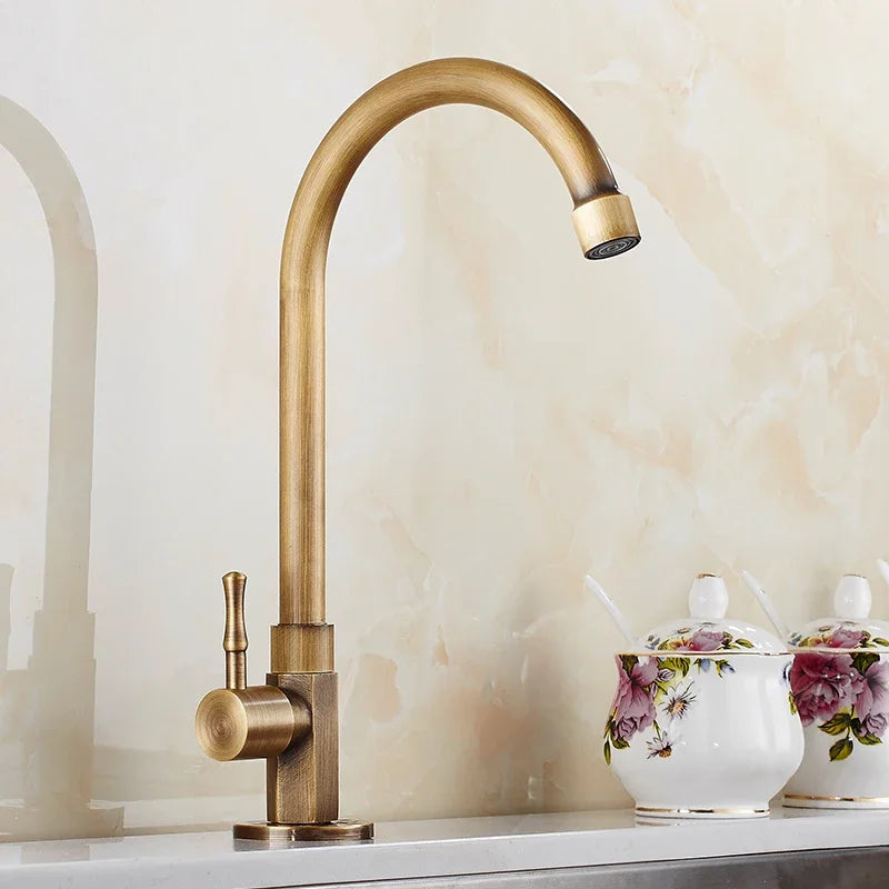 Kirwell - Antique Brass Single-Handle Faucet