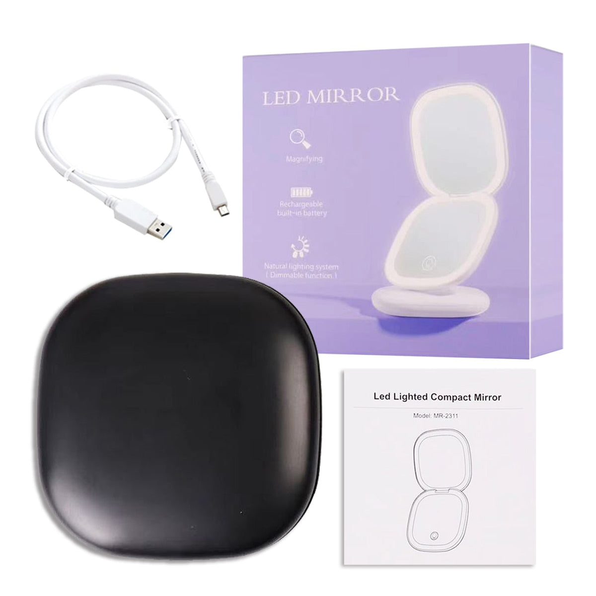 GlowMirror - LED Lighted Makeup Mirror with 5x Magnification