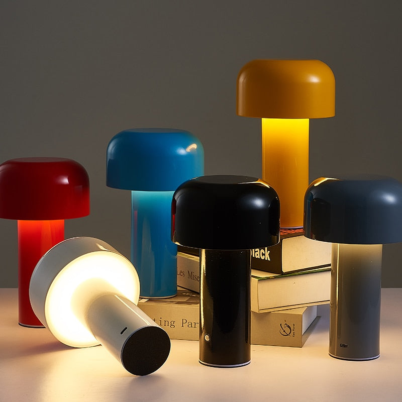 Italian Mushroom Cordless Table Lamp - Rechargeable LED Accent Light
