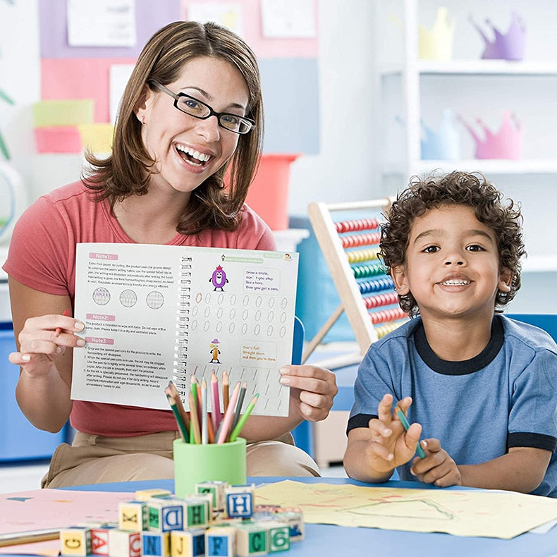 ScribbleJoy Book - Reusable Educational Writing Book for Kids