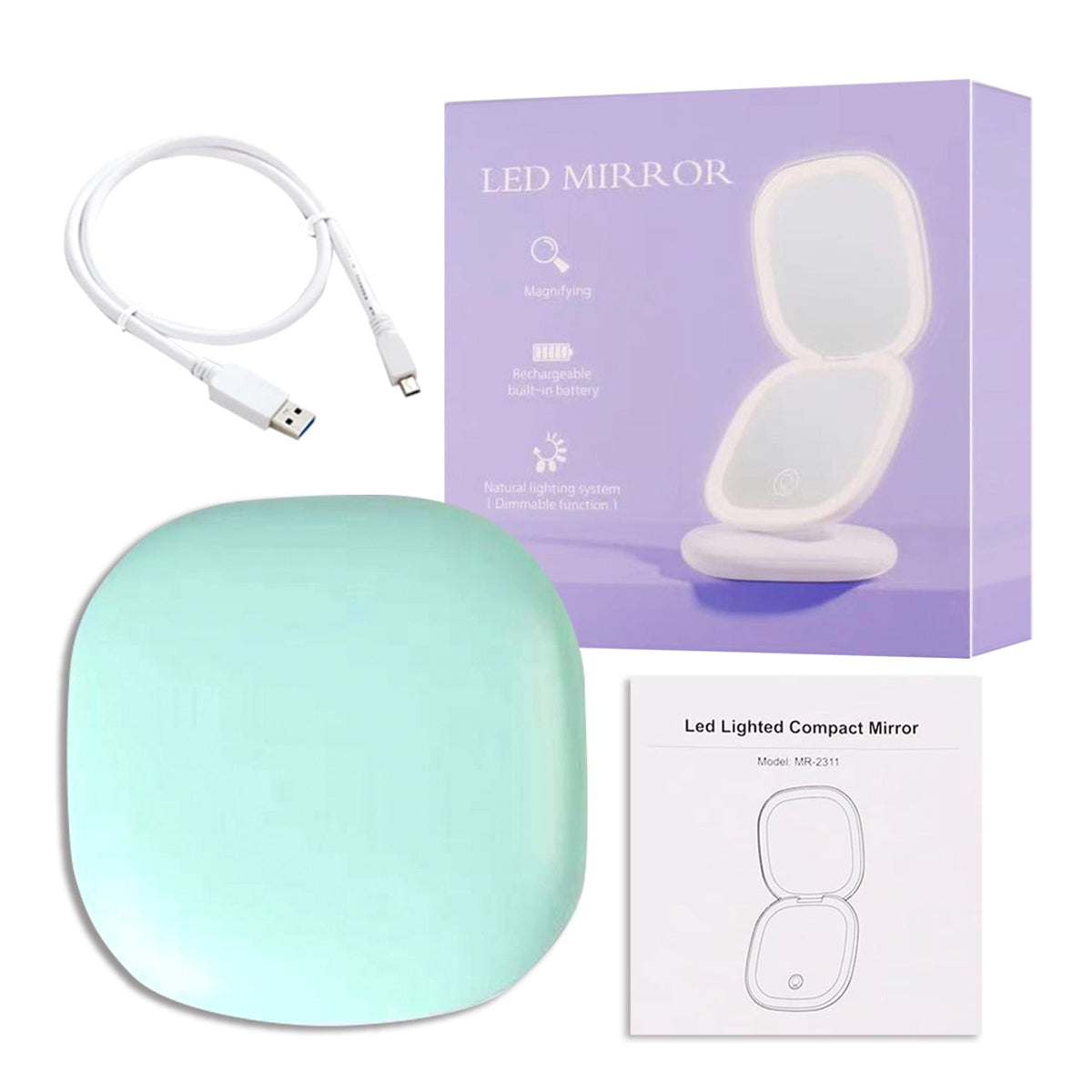 GlowMirror - LED Lighted Makeup Mirror with 5x Magnification