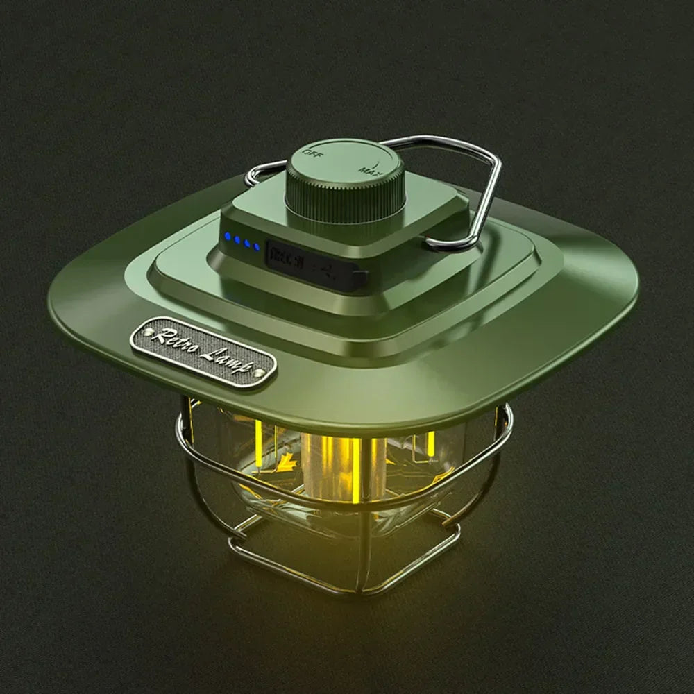 NostalgiaGlow - Retro Rechargeable LED Lantern for Adventures