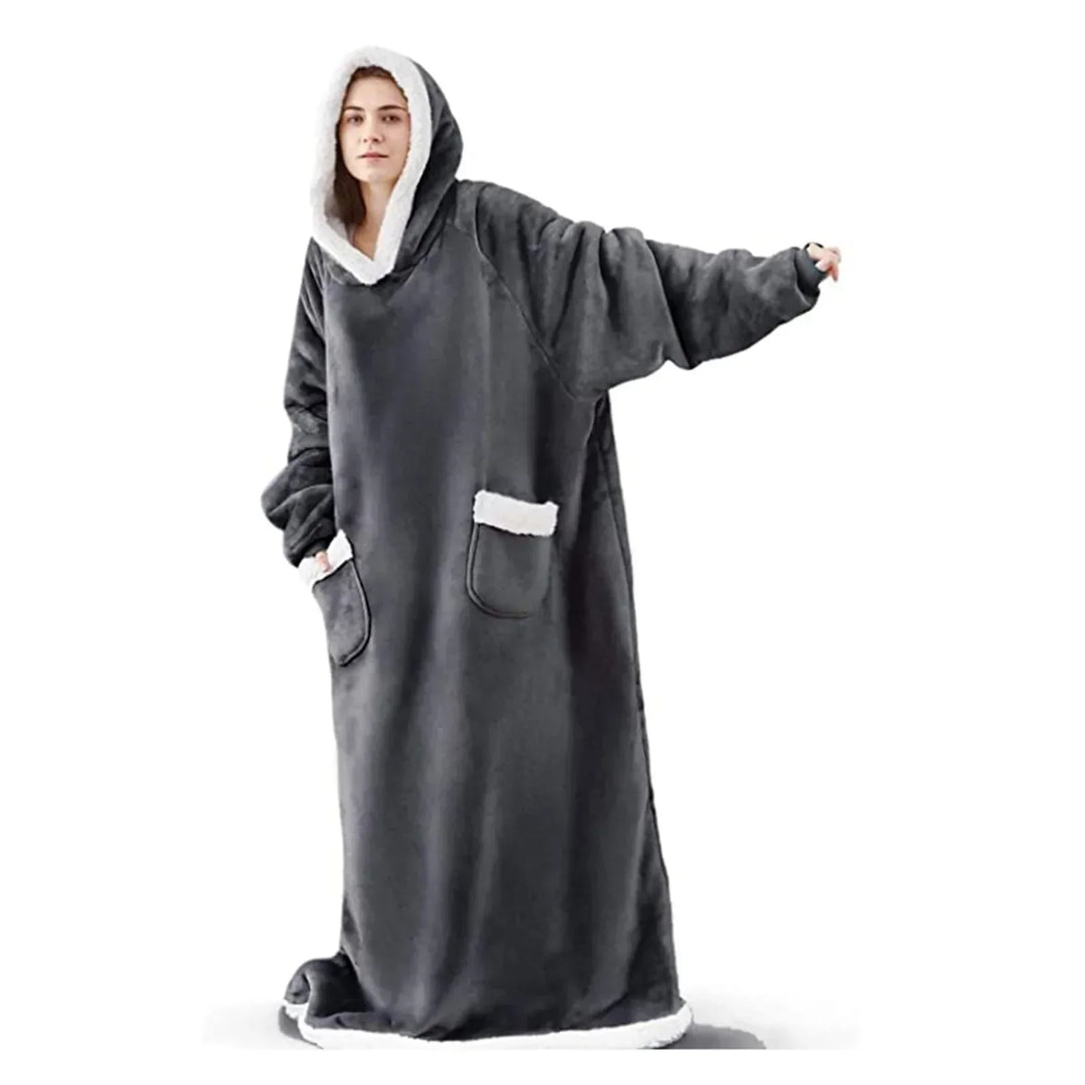SleeveSnug - Oversized Flannel Blanket Sweatshirt