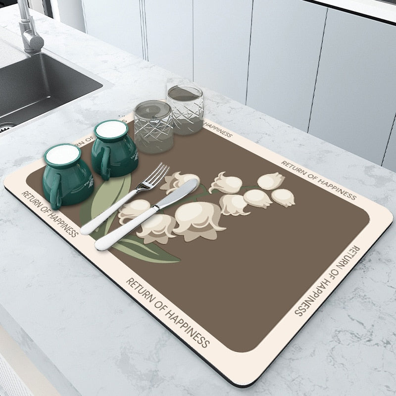 AbsorpTowel Mat - Non-Slip Ultra-Absorbent Dish Drying Mat