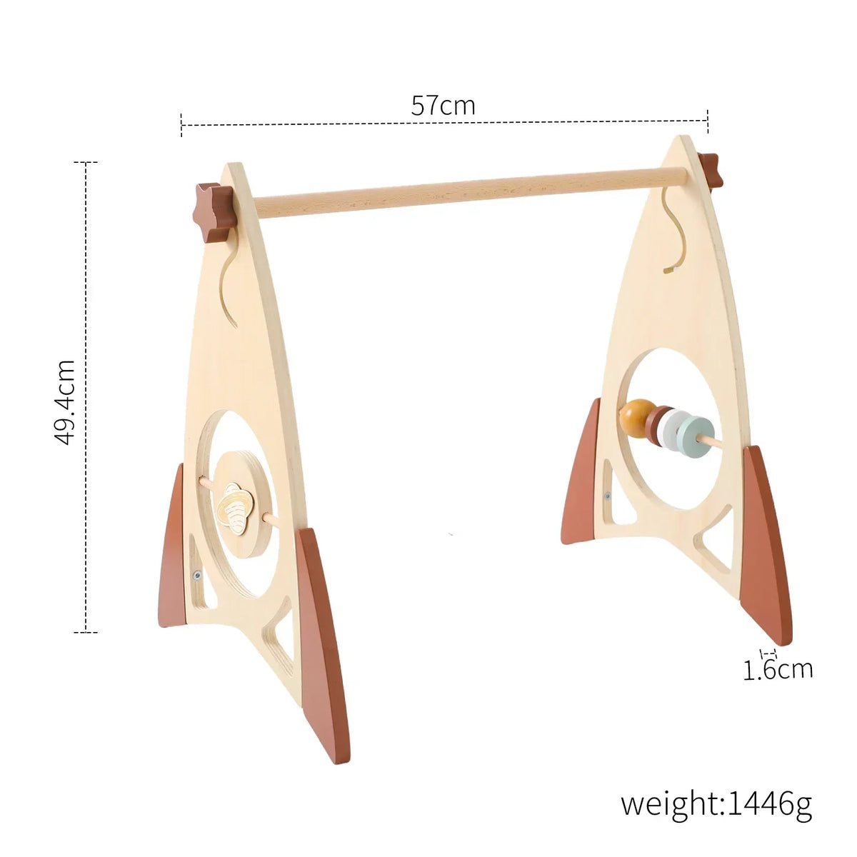 Montessori RattleFrame - Wooden Play Gym with Hanging Toys