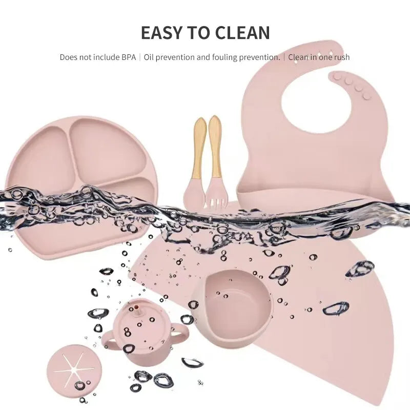 SiliconeBaby Set - Complete 6-Piece Silicone Feeding Set for Babies