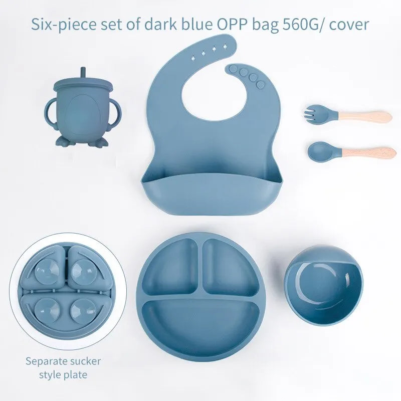 SiliconeBaby Set - Complete 6-Piece Silicone Feeding Set for Babies
