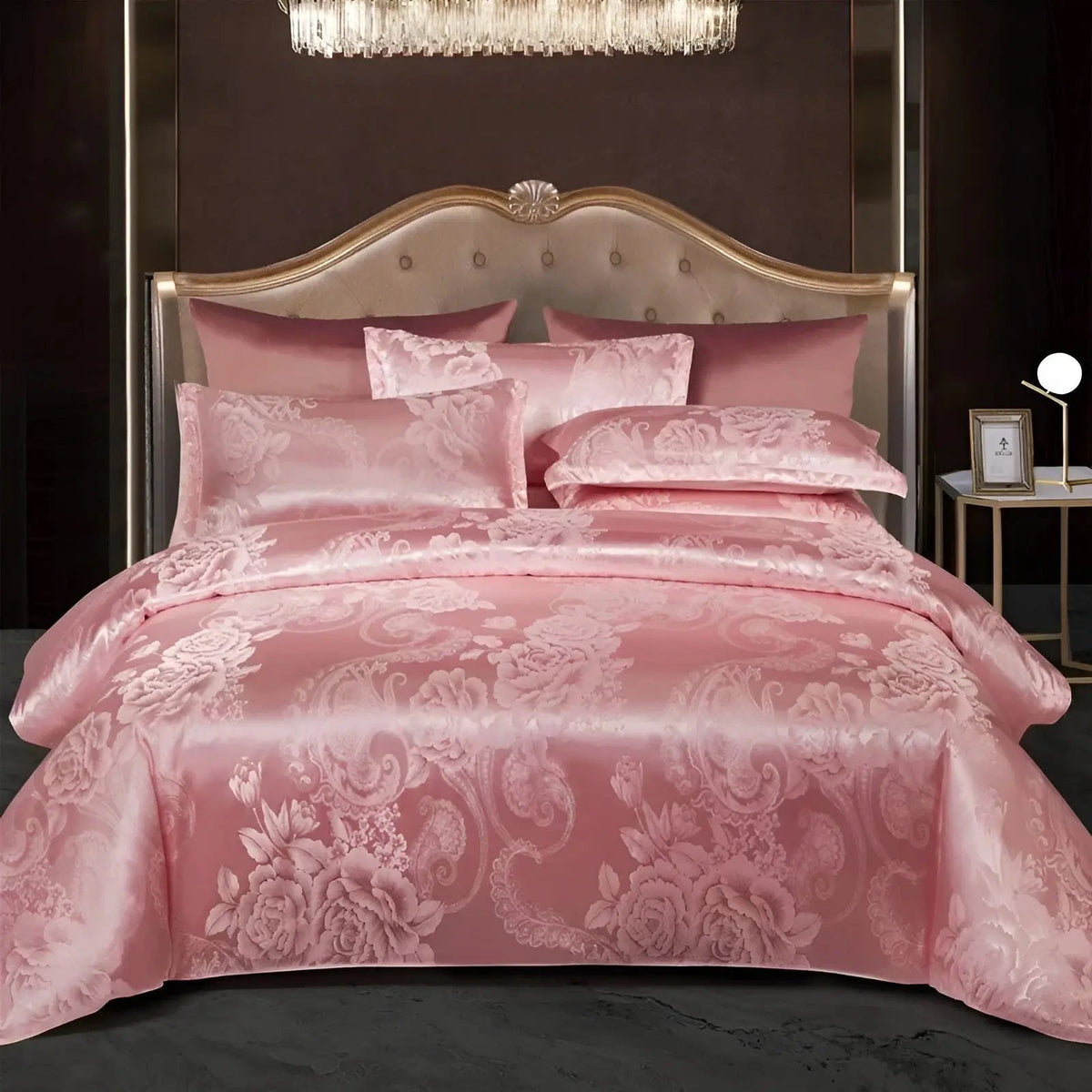 SatinOpulence - Luxury Jacquard Satin Duvet Cover Set