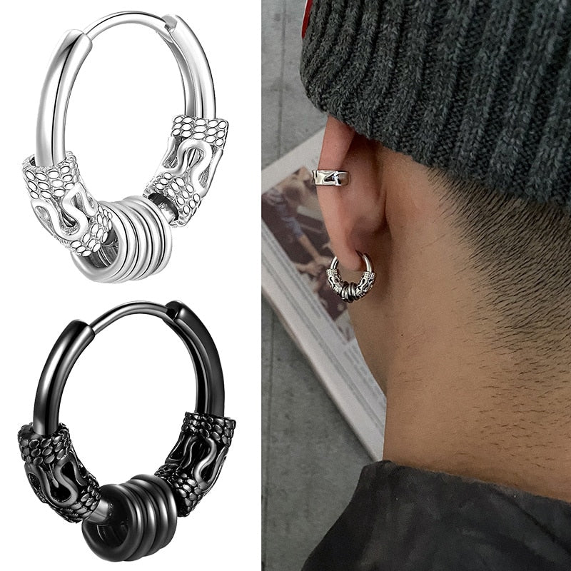 Hurvane - Chic Urban Stainless Steel Earrings for Men