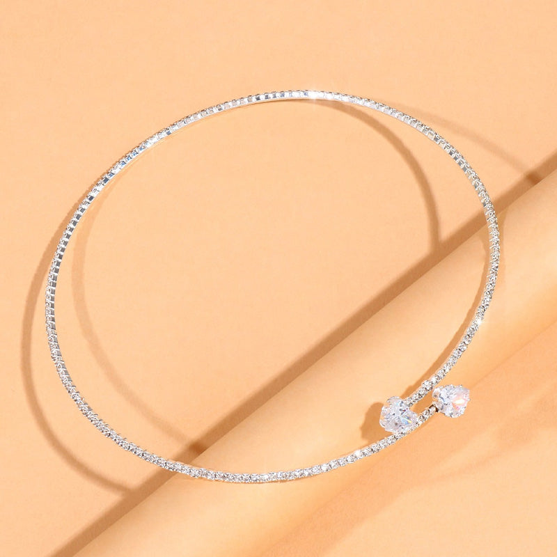 Rhinestone Choker Necklace - Elegant Sparkling Statement Piece