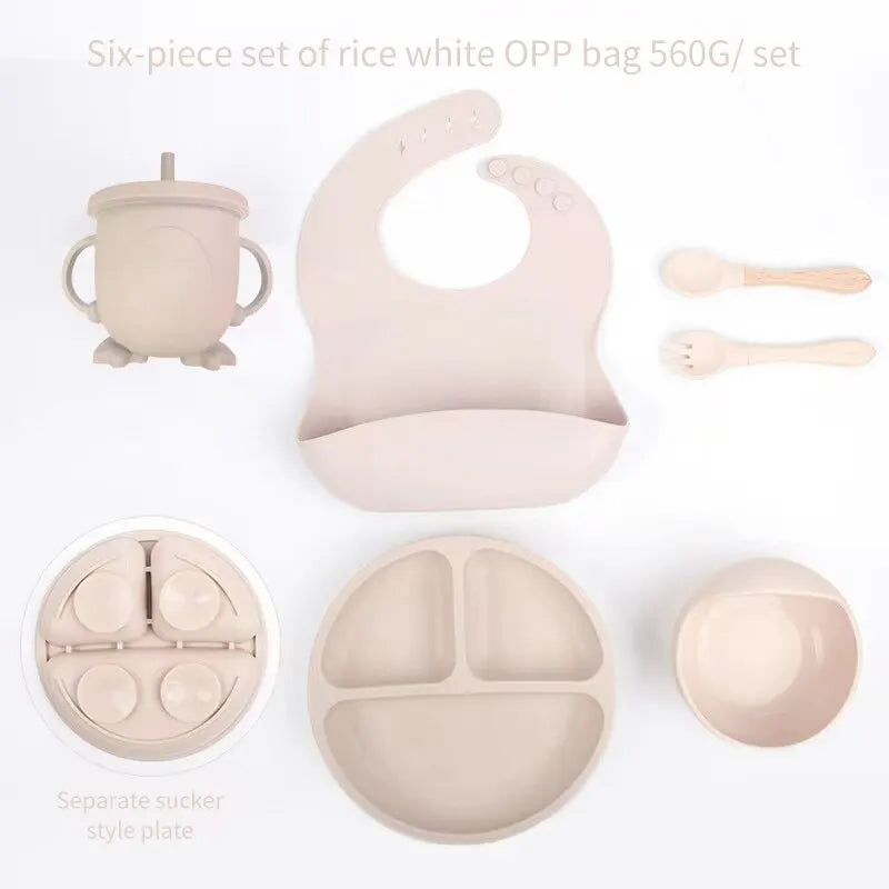SiliconeBaby Set - Complete 6-Piece Silicone Feeding Set for Babies