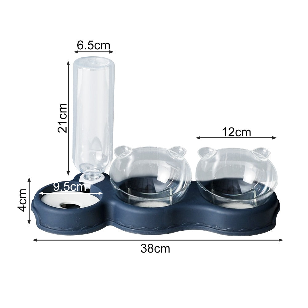 KarlFeast - Stylish 3-in-1 Pet Feeder Bowl