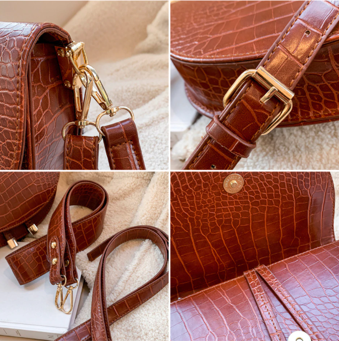 Chelsey Crossbody Bag - Edgy Crocodile-Print Style