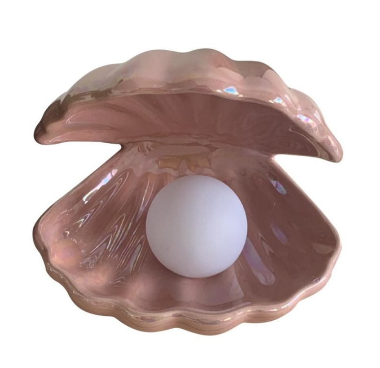 ShellGlow Lamp - Elegant Shell Night Light with Pearl Accent