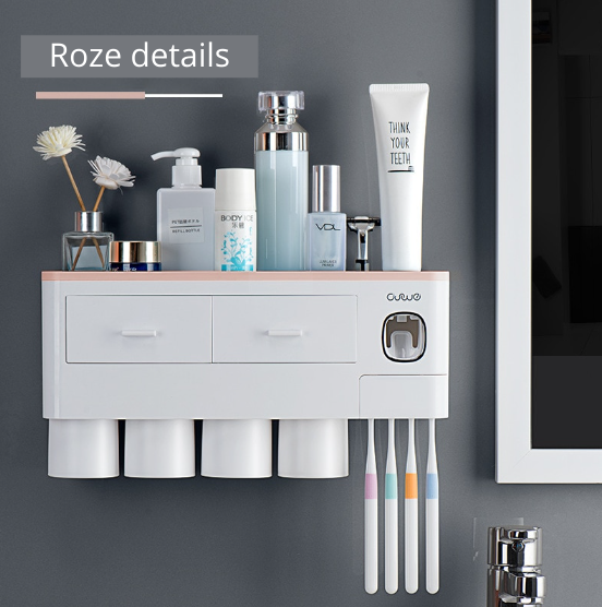 SmartCare Essentials - Bathroom Organizer with Toothpaste Dispenser