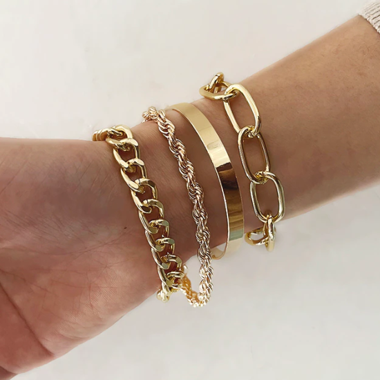 Envora Enchanting Arm Candy - Stunning 4-Piece Stainless Steel Bracelet Set