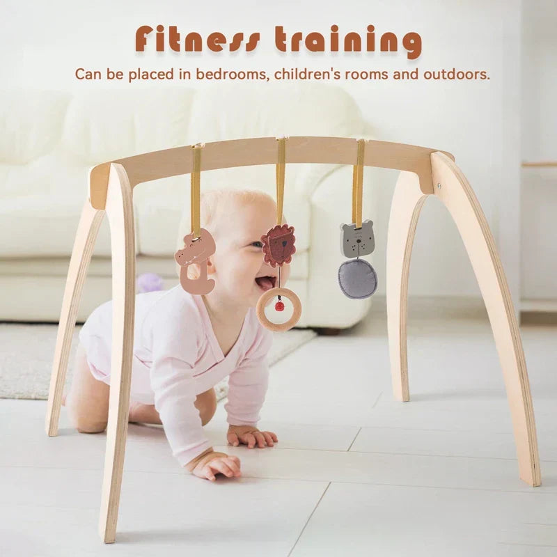 Montessori RattleFrame - Wooden Play Gym with Hanging Toys