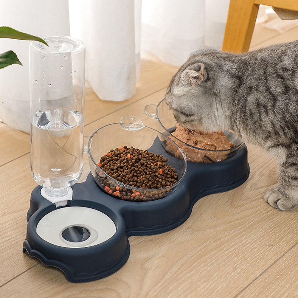 KarlFeast - Stylish 3-in-1 Pet Feeder Bowl
