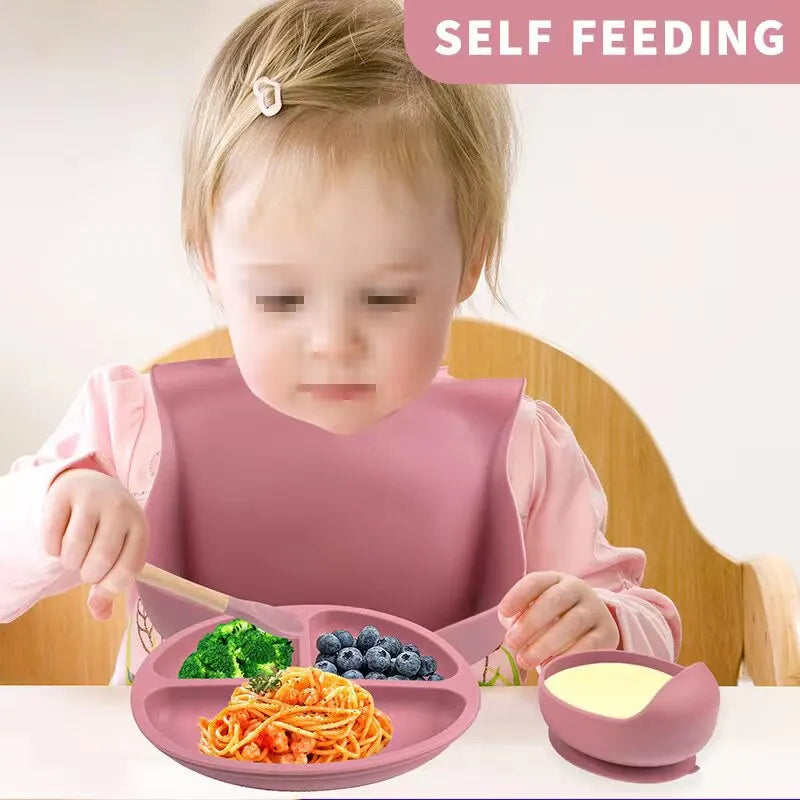 SiliconeBaby Set - Complete 6-Piece Silicone Feeding Set for Babies