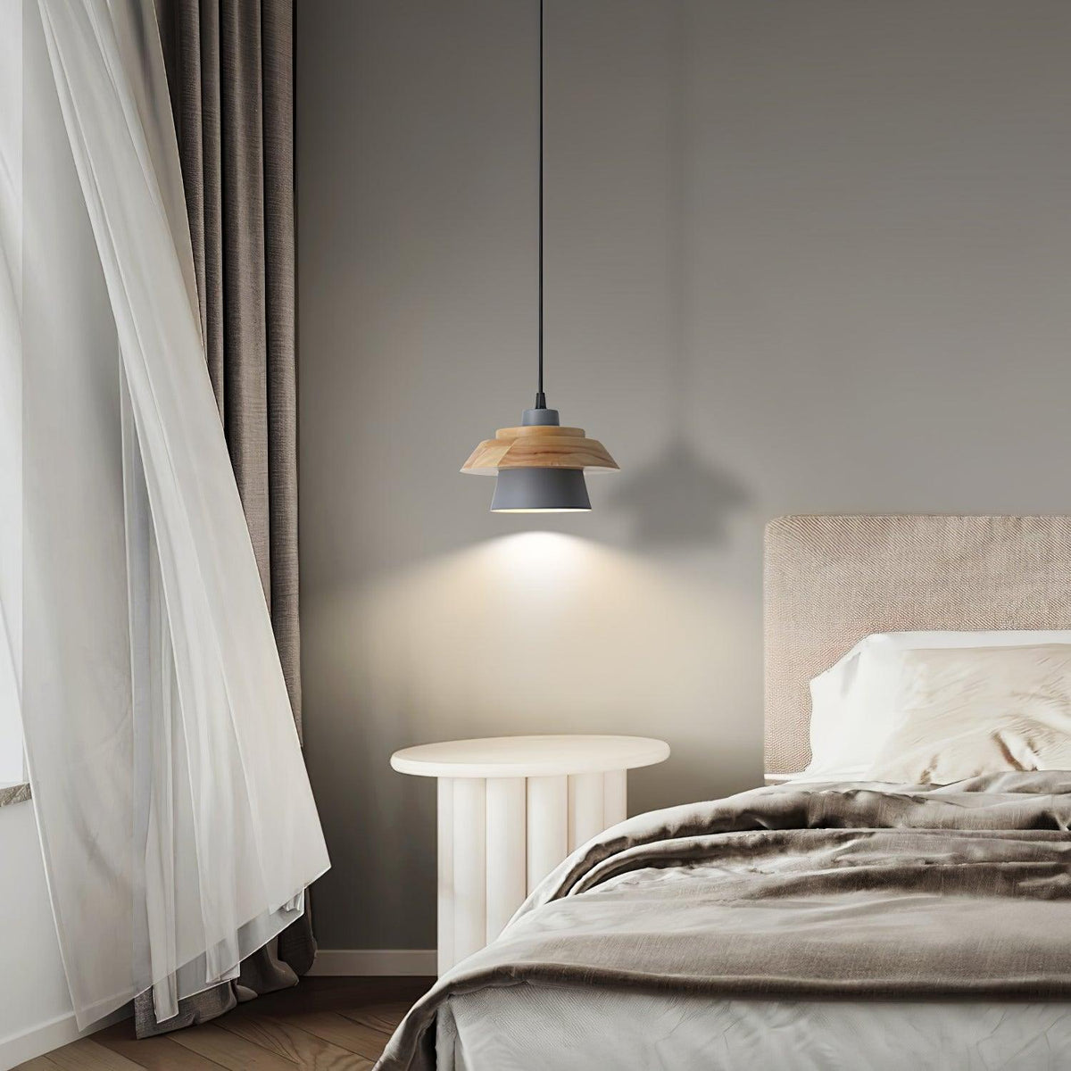 NordicMacaron - Wood Finish Ceiling Pendant Light