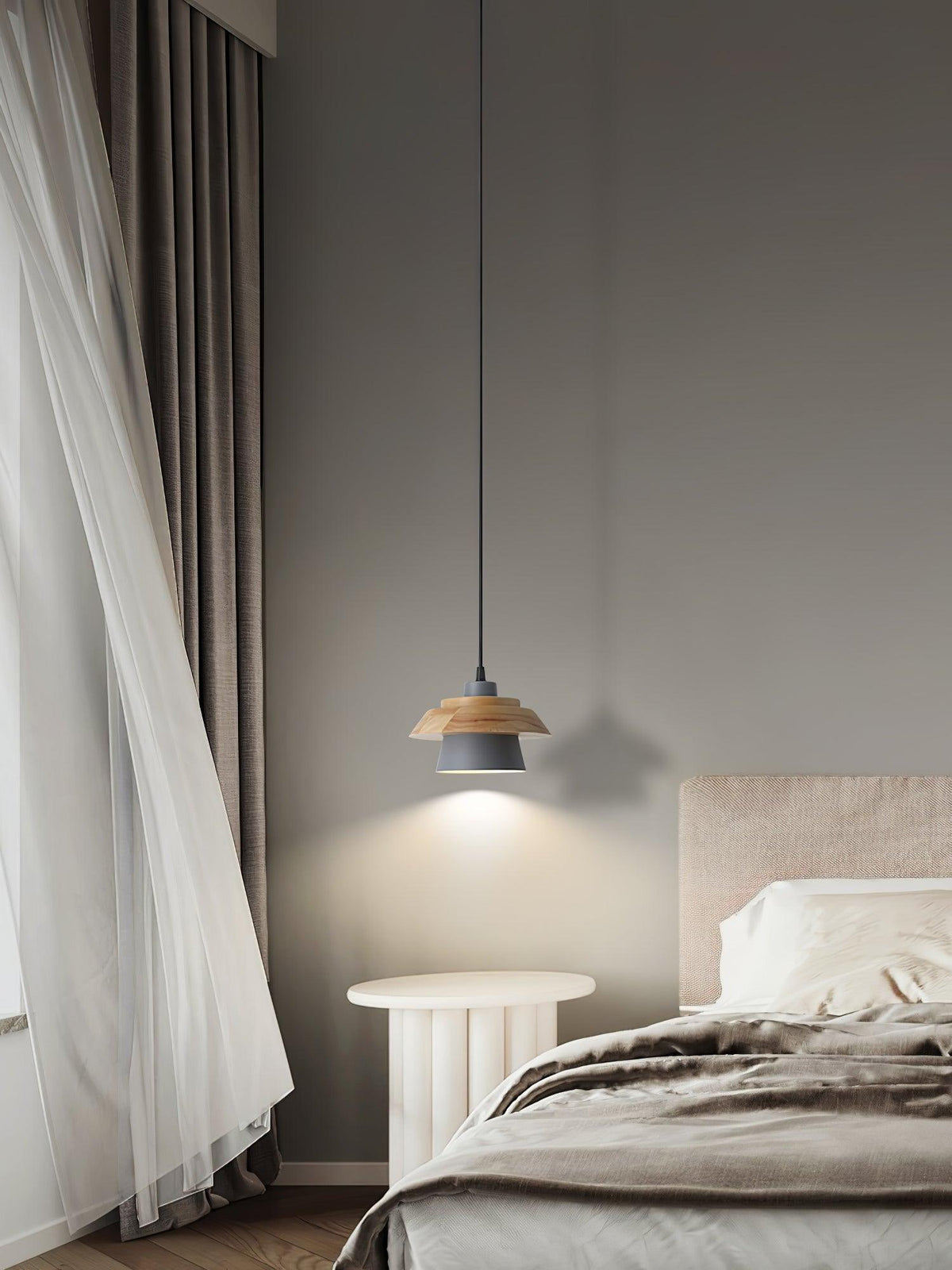 NordicMacaron - Wood Finish Ceiling Pendant Light