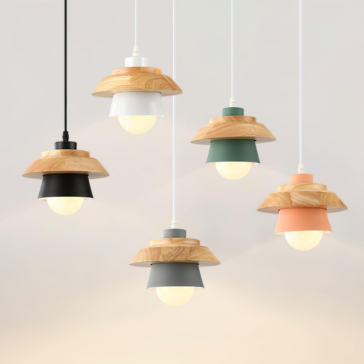 NordicMacaron - Wood Finish Ceiling Pendant Light