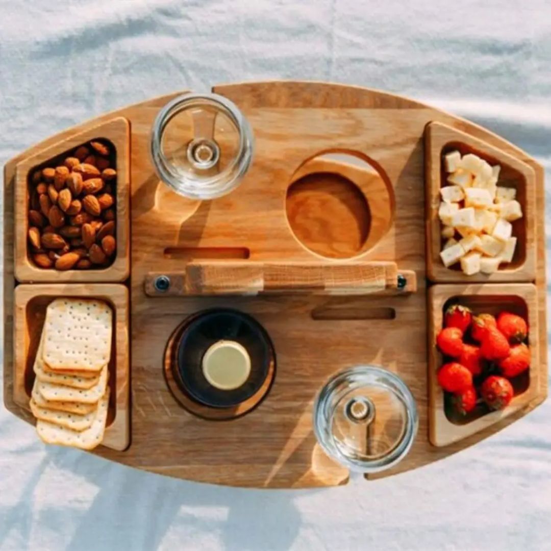 WineFold Table - Elegant Foldable Wooden Wine Table