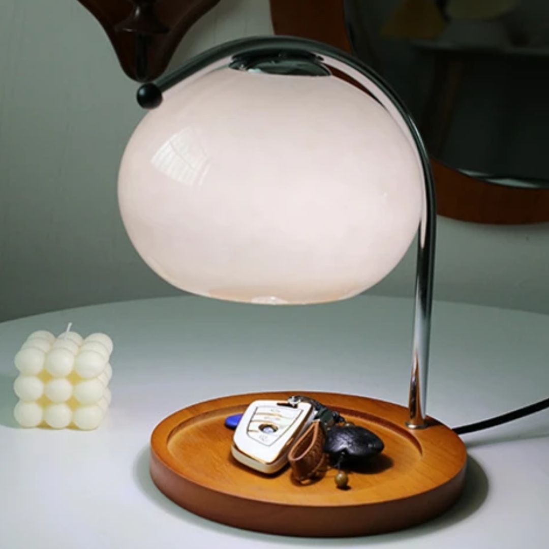 Alyssa Retro Table Lamp - Elegant Glass Accent Lighting