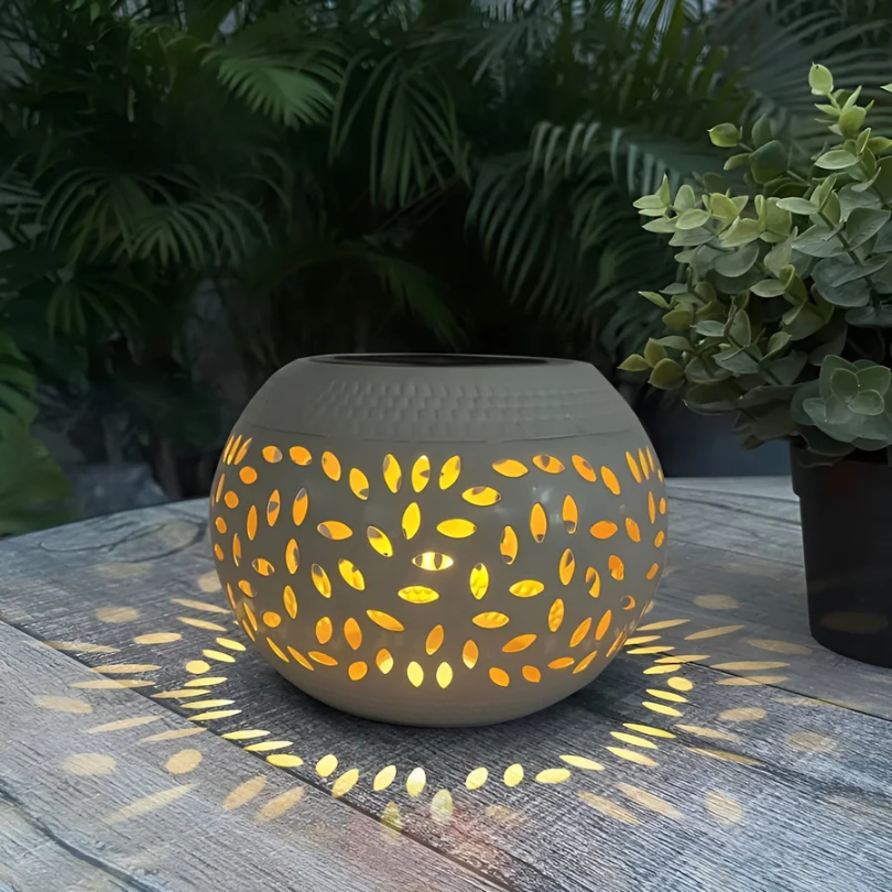 LumoPattern Solar Garden Lamp - Stylish Speckled Outdoor Lighting