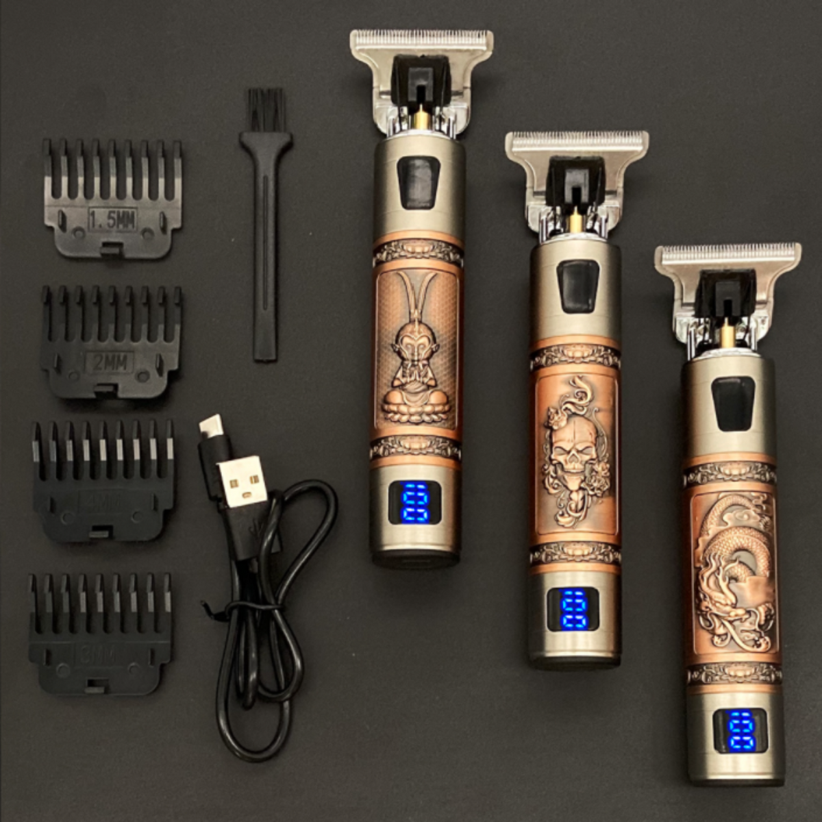 SkullTrim - Rechargeable Vintage Beard Trimmer with Attachments