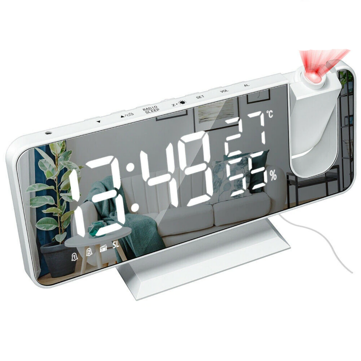 Astronatic - Innovative LED Projection Alarm Clock with USB Charging