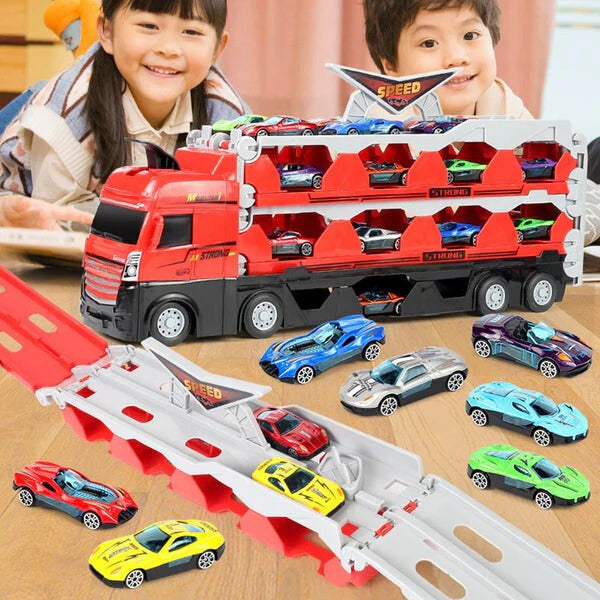 MegaTransporter - Toy Trailer Truck with Mini Cars