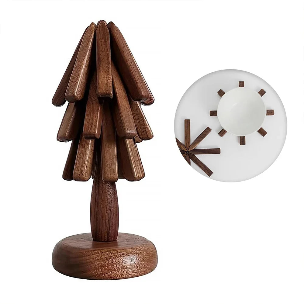 Wekbourne - Artisan Wooden Tree-Shaped Coaster Set