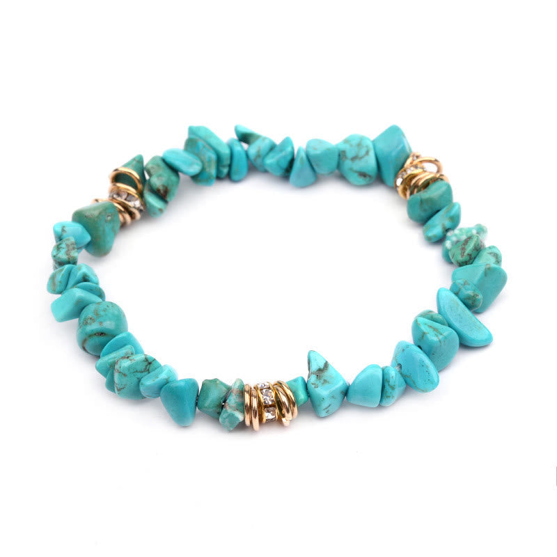 Celine - Natural Stone and Crystal Bead Bracelet
