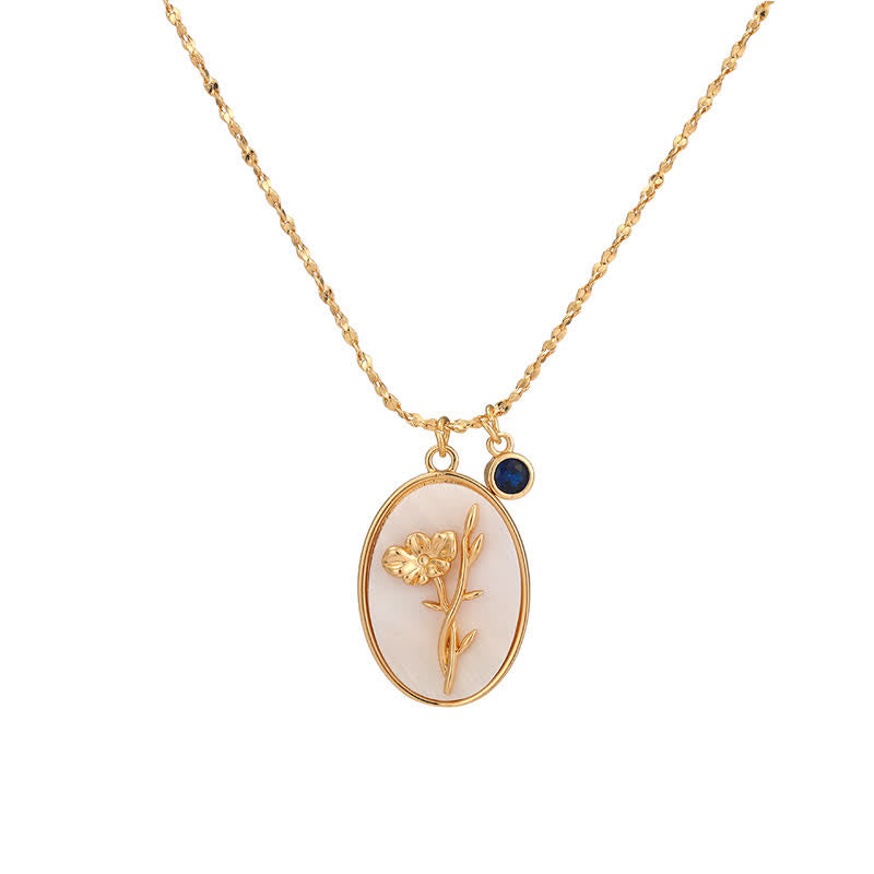 Aurora Birthstone Necklace - Personalized Birth Flower Jewelry for Loved Ones