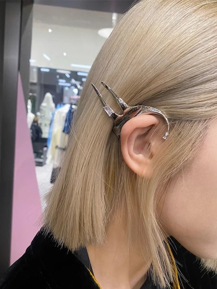 Elysia - Silver Fairy Wing Drop Earrings