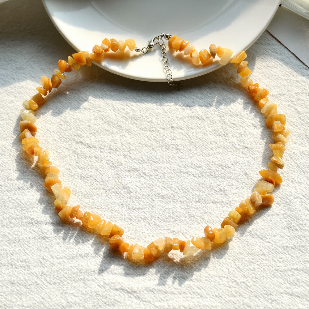 Welvora - Elegant Polished Crystal Necklace