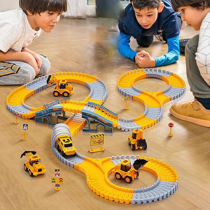 SpeedFlex Track - Flexible Racetrack Set with LED Vehicles