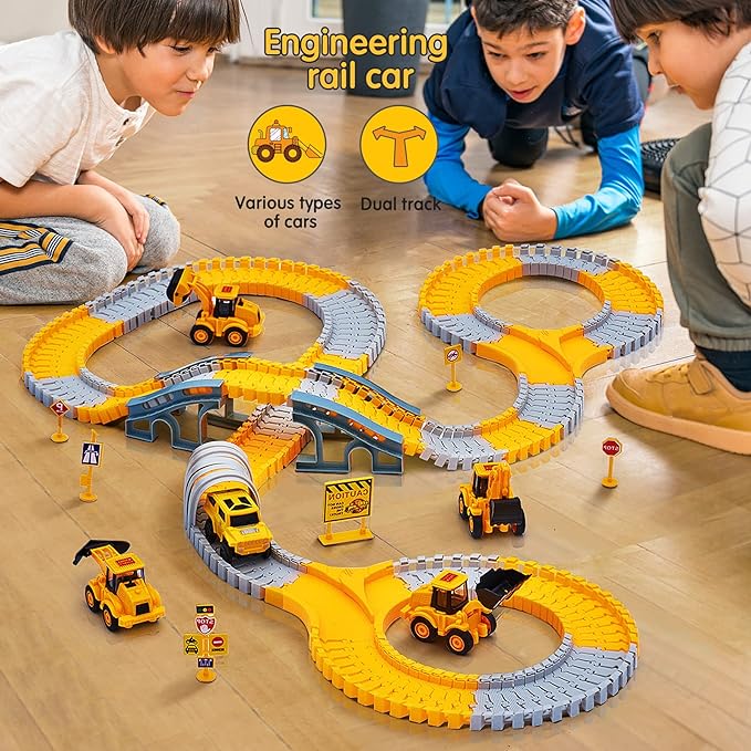 SpeedFlex Track - Flexible Racetrack Set with LED Vehicles