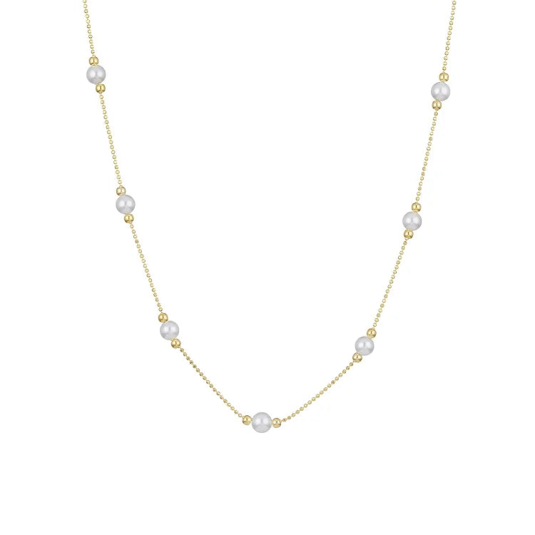 Serena Necklace - Timeless Gold Pearl Necklace for an Elegant Statement