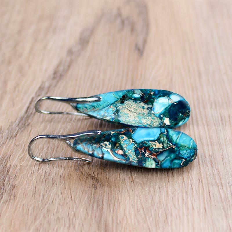 Cyrelle - Teardrop Emperor Stone Earrings