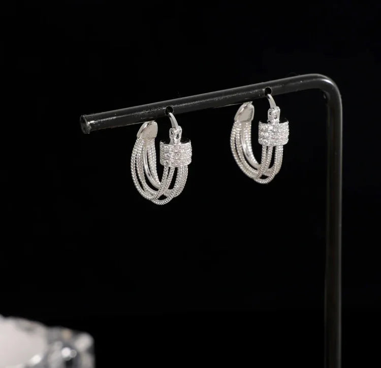 Aria - Geometric Layered Statement Earrings