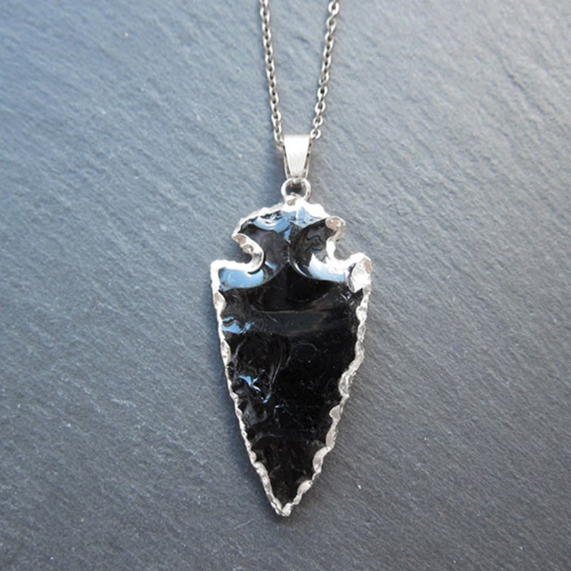Aeliana - Natural Carnelian Crystal Arrowhead Necklace